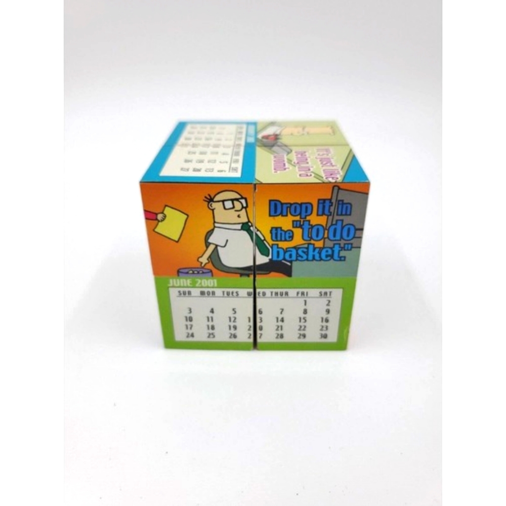 DILBERT Folding Cube Calendar 2001 Puzzle Block Comic Strip 3 X 3 - Picture 1 of 14